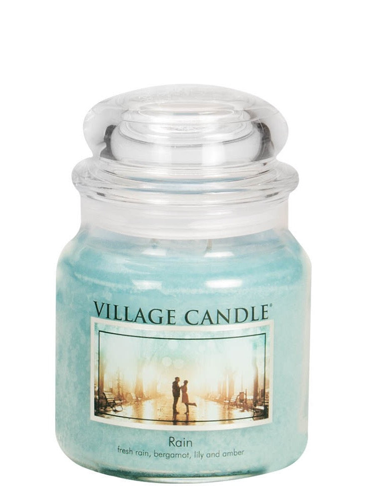 Village Candle Rain Medium Glass Dome.