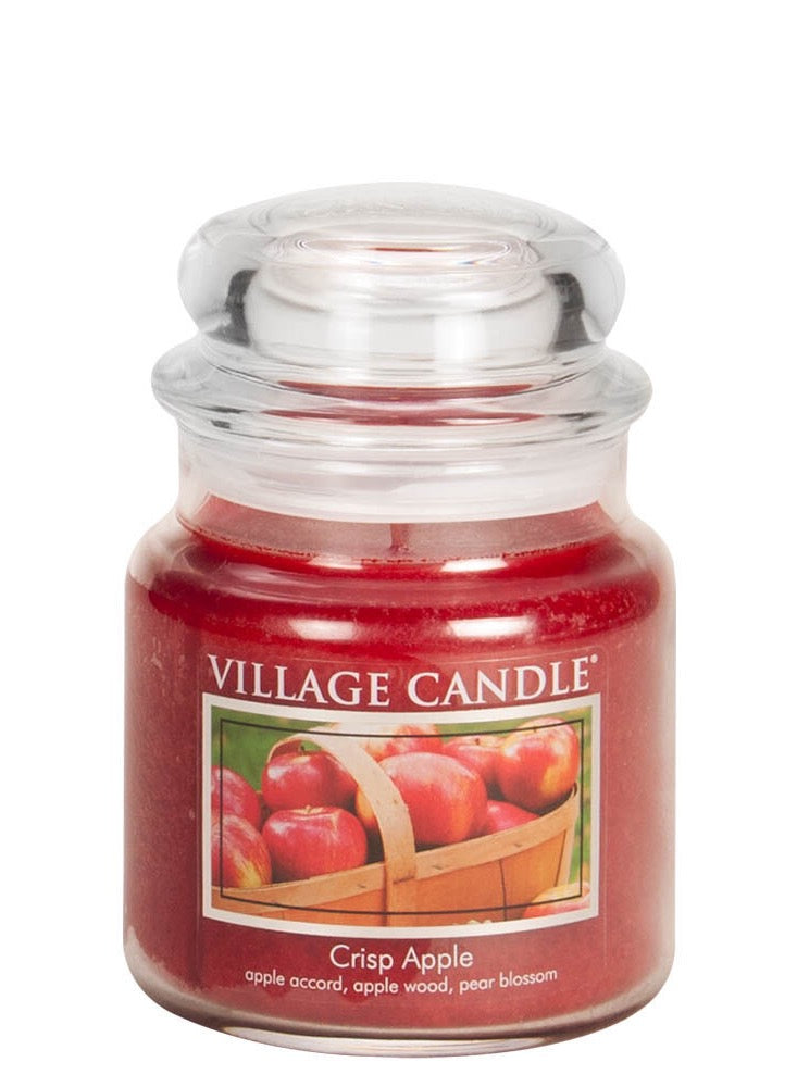 Crisp Apple Candle Medium Glass Dome Apple Accord Apple Wood Pear Blossom.