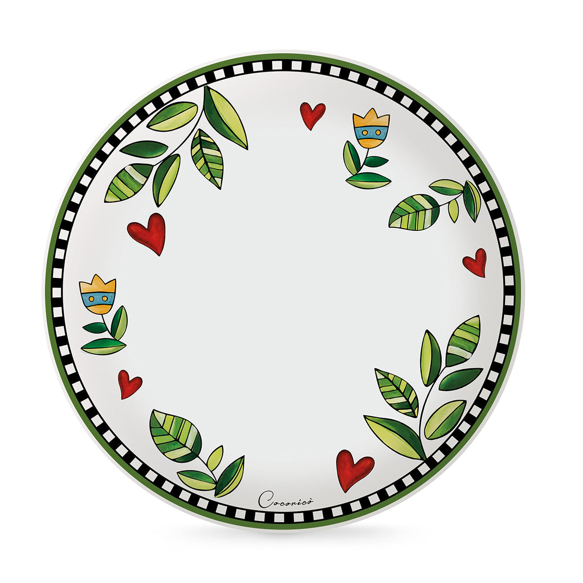 SET 6 DINNER PLATES COCORICO' GREEN 27 cm