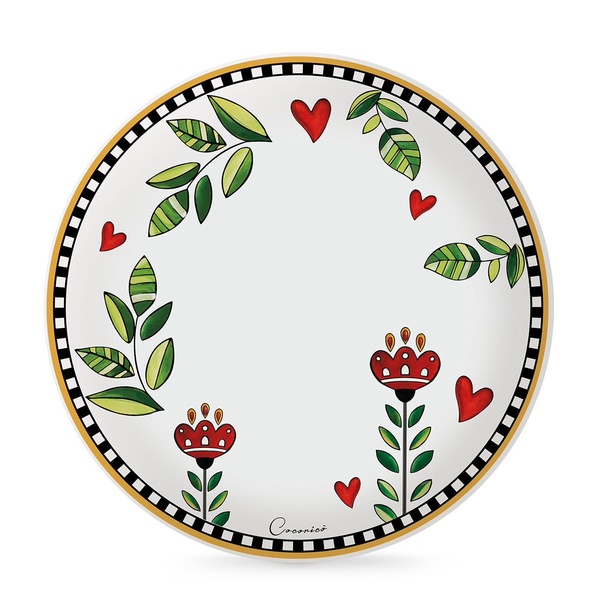 SET 6 DINNER PLATES COCORICO' YELLOW 27 cm