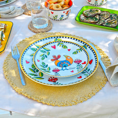 SET 6 DESSERT PLATES COCORICO' GREEN DM 19