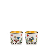 Egan Cocorico New Bone China Mini Mugs Set of 2 Yellow, 90ml – Espresso Cups for Coffee, Ristretto & Turkish Coffee
