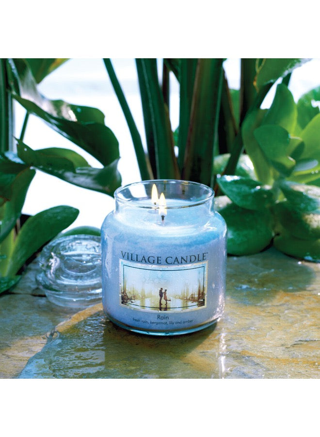 Village Candle Rain Medium Glass Dome.