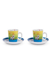2 Coffee Cup Set Le Cassette Blue.