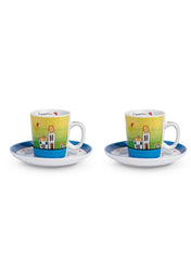 2 Coffee Cup Set Le Cassette Blue.