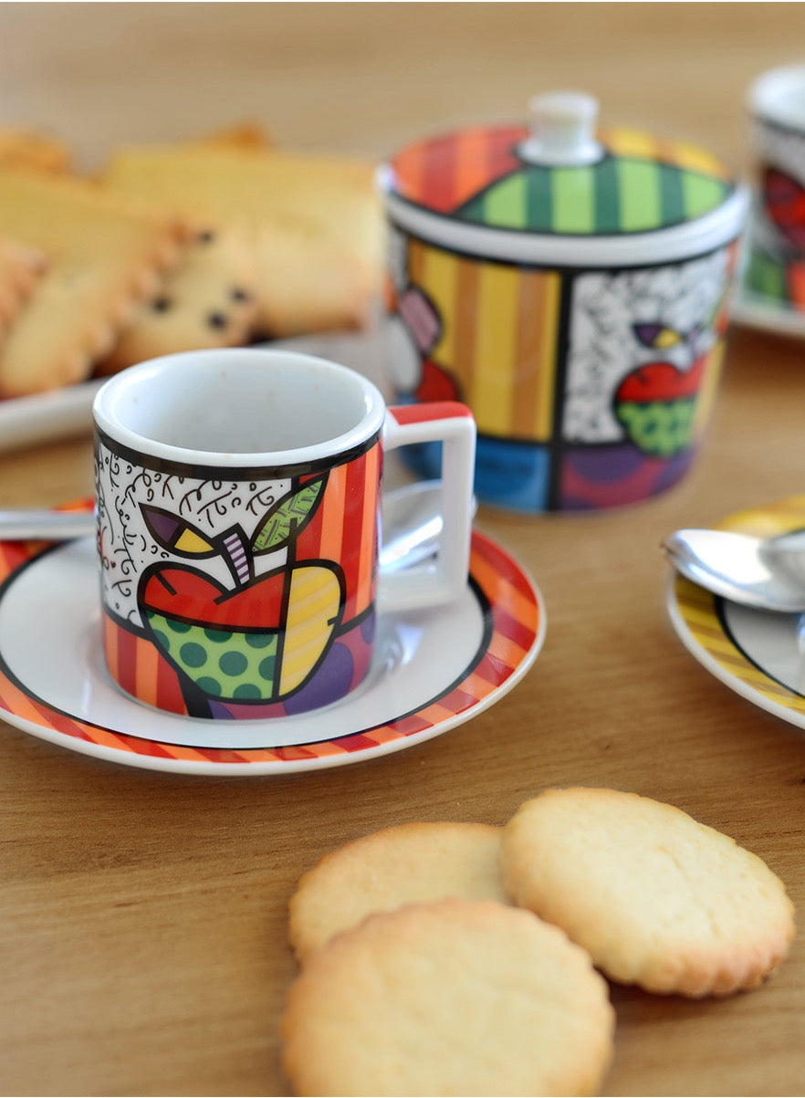 Set 2 Espresso Cups With Saucers Britto Apple ml 90.