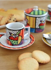 Set 2 Espresso Cups With Saucers Britto Apple ml 90.
