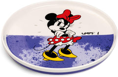 Egan Minnie Mouse Side Plate – 20cm Round Dessert Plate in PURPLE | New Bone China | Microwave & Dishwasher Safe | Disney Dinnerware Collection (PURPLE).
