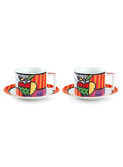 Set 2 Cappuccino Cups with Saucers Britto Apple ml 220.