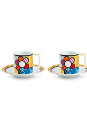 Set 2 Espresso Cups With Saucers Britto Heart ml 90.