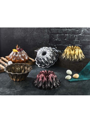 Granite Cake Mould 26 cm Die Cast Volcano Gold.