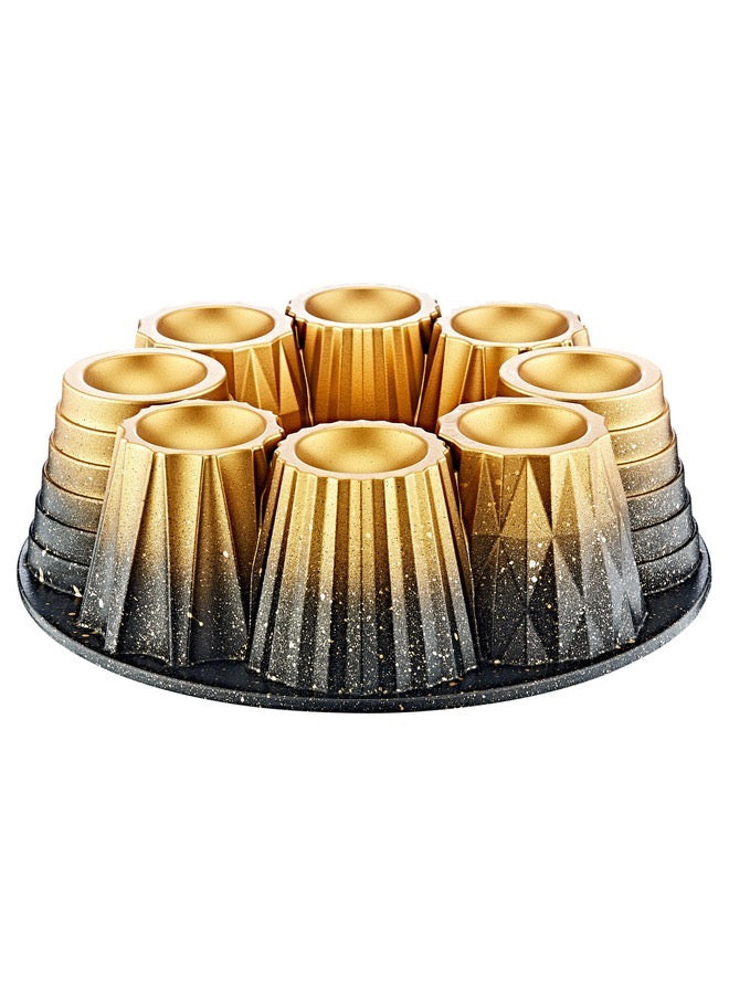 Non Stick Granite Muffin Cake Mould 26 cm Gold.