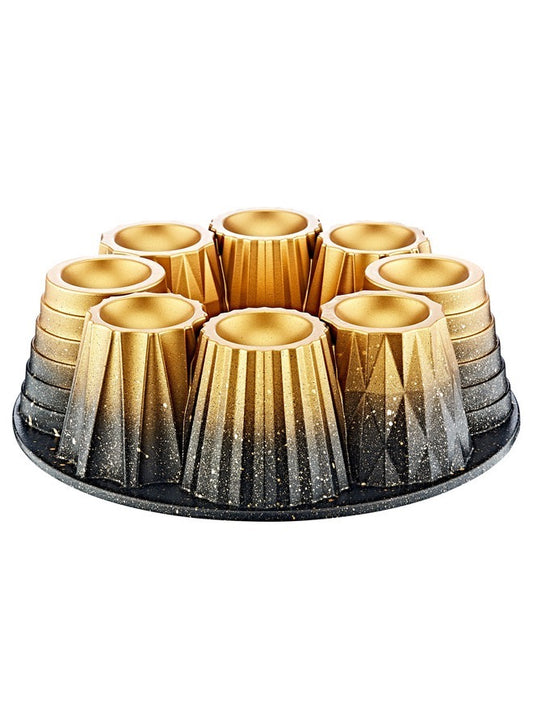 Non Stick Granite Muffin Cake Mould 26 cm Gold.