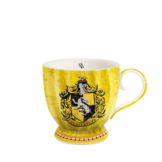 EGAN Harry Potter Hufflepuff Mug 350 ml – Porcelain Coffee & Tea Cup | Official Hogwarts House Crest Drinkware | Dishwasher & Microwave Safe