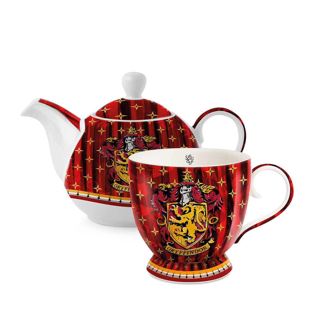 EGAN Harry Potter Gryffindor Teapot & Mug Set – Porcelain Tea Set | Dishwasher & Microwave Safe | Hogwarts House Gift for Fans