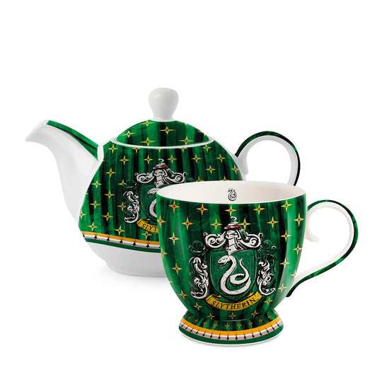 EGAN Harry Potter Slytherin Teapot & Mug Set , Porcelain Tea Set , Dishwasher & Microwave Safe , Hogwarts House Gift for Fans