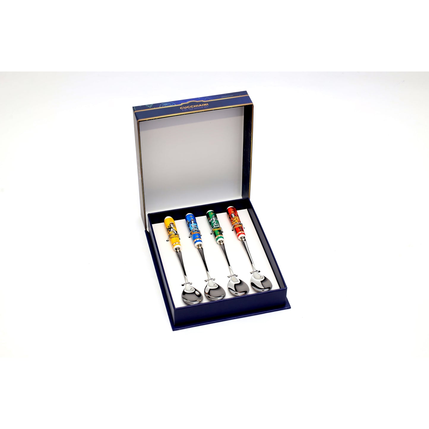 EGAN Harry Potter Teaspoon Set , 4 Pieces (Gryffindor, Slytherin, Ravenclaw, Hufflepuff) , Steel & Ceramic , Collectible Tea & Coffee Spoons , Handwash Only