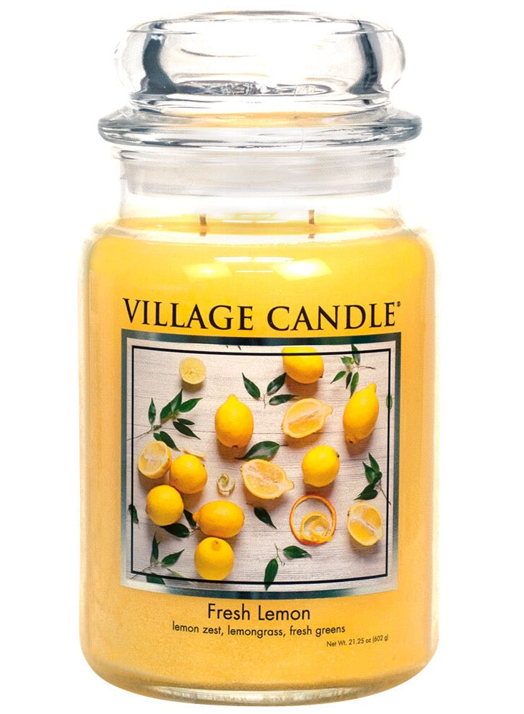 Fresh Lemon Candle  Large Glass Dome.