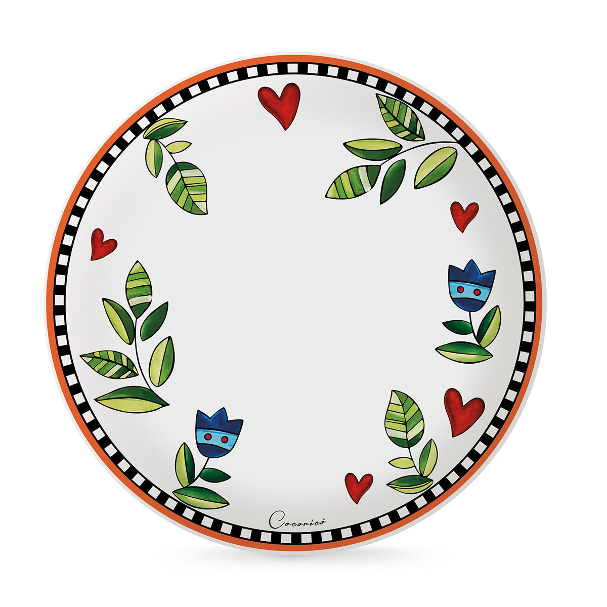 SET 6 DINNER PLATES COCORICO' ORANGE 27 cm