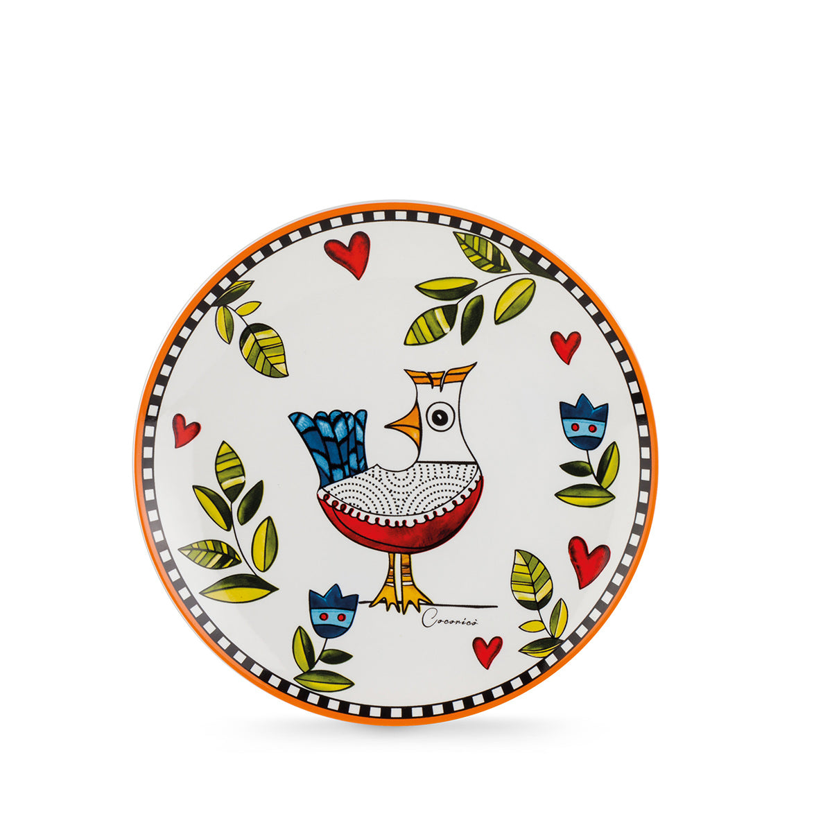 SET 6 DESSERT PLATES COCORICO' ORANGE DM 19