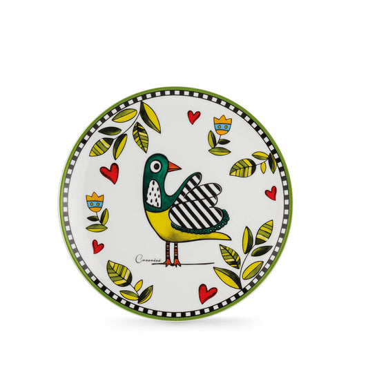 SET 6 DESSERT PLATES COCORICO' GREEN DM 19