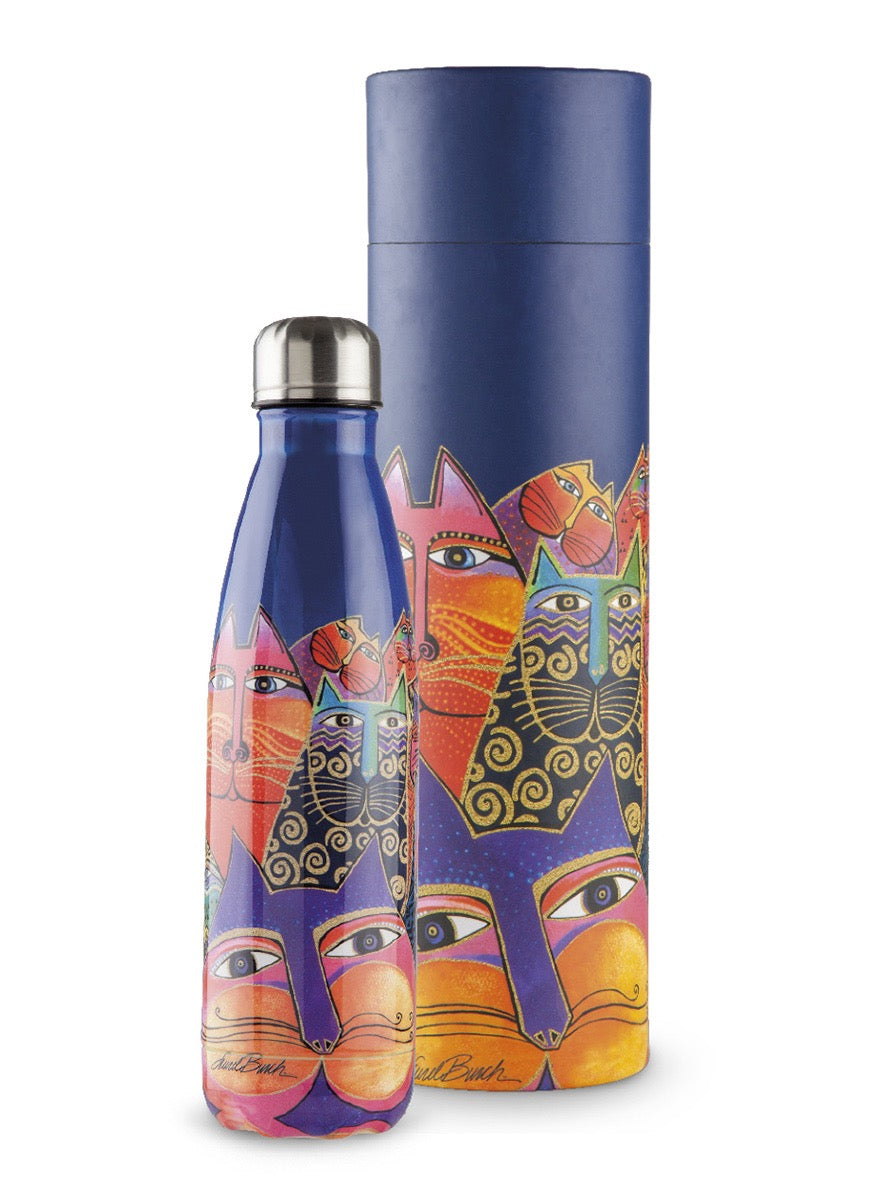 Water Bottle Laurel Burch Fantastic Felines Blue ML.500