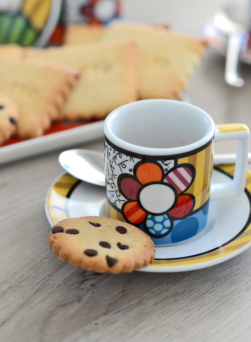 Set 2 Espresso Cups With Saucers Britto Heart ml 90