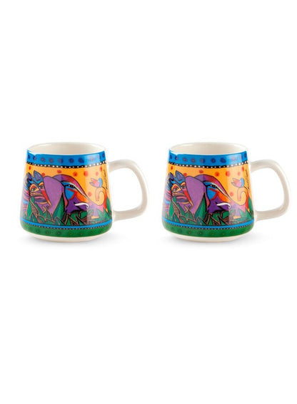 Set 2 Mugs Laurel Burch Jungle Yellow