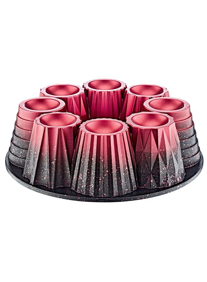 Non Stick Granite Muffin Cake Mould 26 cm Red.