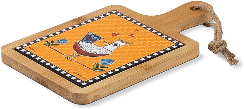 Egan Chopping Board Cocoricò Orange 24x15 CM – Premium Wood and Ceramic