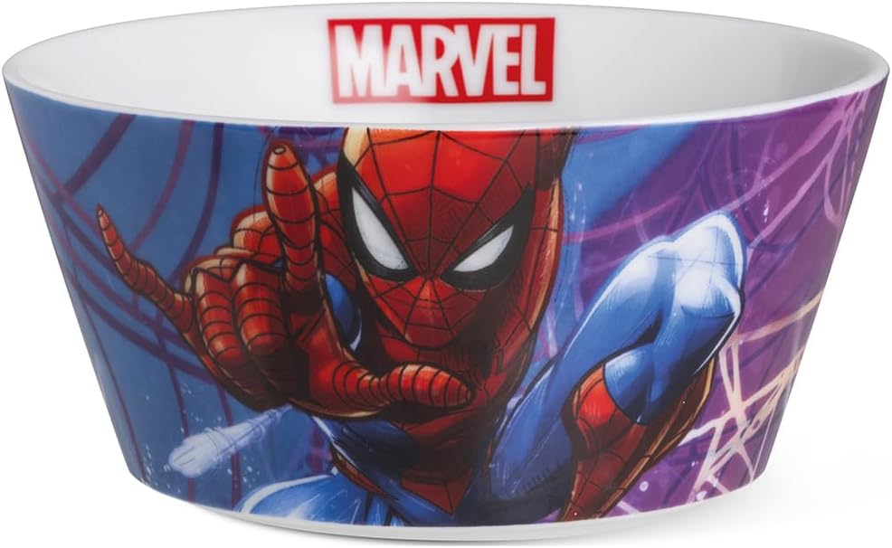 Egan Marvel Spider-Man & Avengers Porcelain Bowl 490ml – Official Superhero Cereal Bowl for Marvel Fans – Microwave & Dishwasher Safe – Durable Kitchenware for Breakfast, Snacks & Meals (SPIDERMAN).