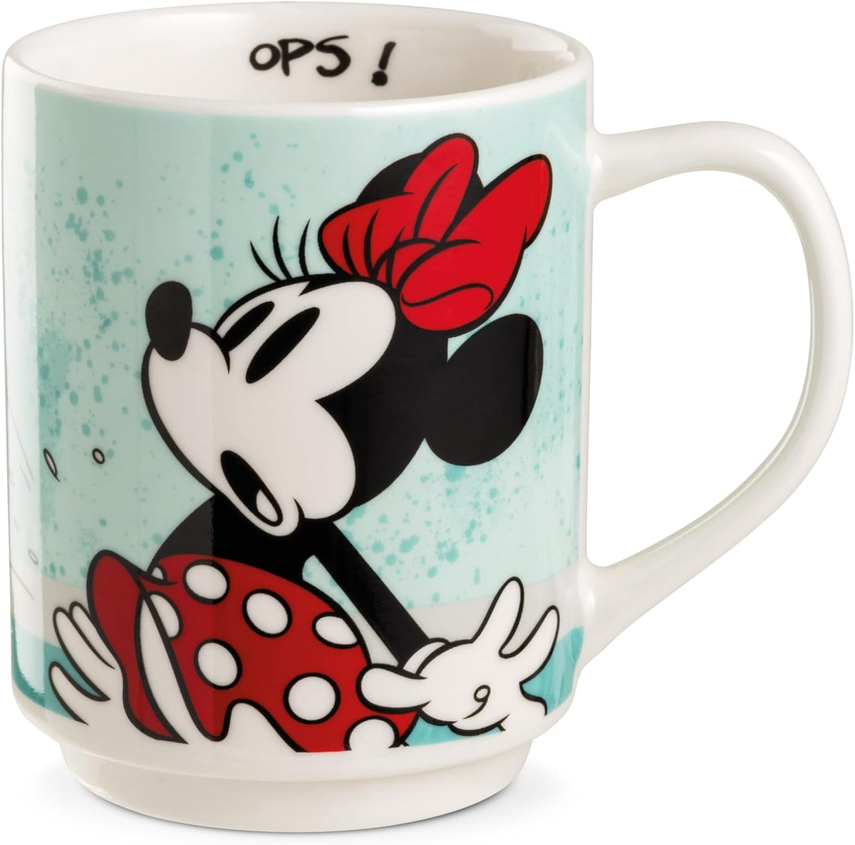 Egan Minnie Mouse Stackable Mug 350ml – Porcelain Coffee Cup | Disney “Minnie I Am” Collection | Blue Design | Microwave & Dishwasher Safe | Cute Gift for Coffee & Tea Lovers (TURQUOISE)