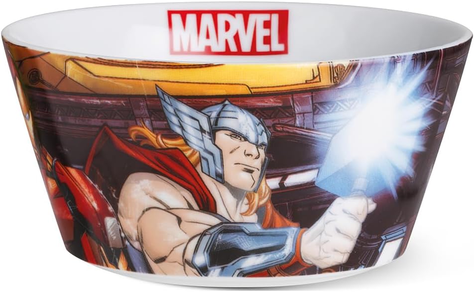 Egan Marvel Spider-Man & Avengers Porcelain Bowl 490ml – Official Superhero Cereal Bowl for Marvel Fans – Microwave & Dishwasher Safe – Durable Kitchenware for Breakfast, Snacks & Meals (AVENGERS).