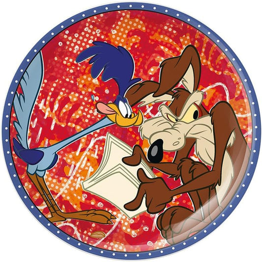 Egan Looney Tunes Dessert Plate 19cm – Porcelain Plate for Looney Tunes Lovers – Microwave & Dishwasher Safe – Fun Tableware for Snacks, Cake & Desserts (WILE E. COYOTE AND THE ROAD RUNNER).