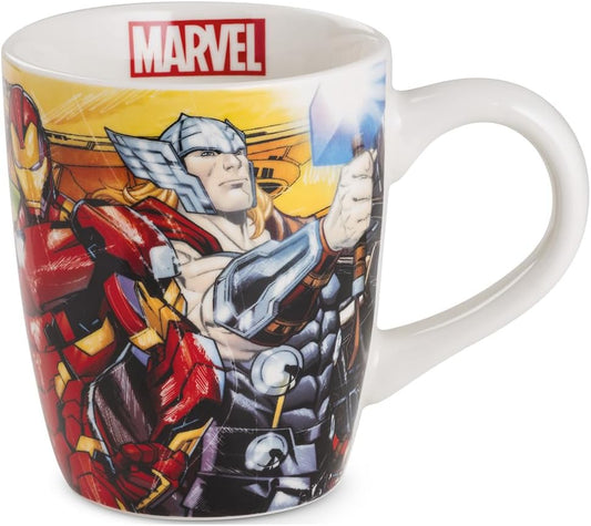 Egan Marvel Jumbo Mug 700ml – Large Porcelain Coffee Mug Featuring Spider-Man & Avengers – Dishwasher & Microwave Safe – Collector’s Marvel Mug (AVENGERS).