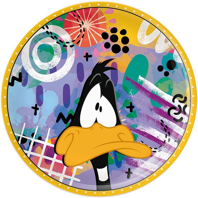 Egan Looney Tunes Dessert Plate 19cm – Porcelain Plate for Looney Tunes Lovers – Microwave & Dishwasher Safe – Fun Tableware for Snacks, Cake & Desserts (DAFFY DUCK).
