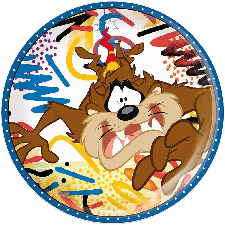 Egan Looney Tunes Dessert Plate 19cm – Porcelain Plate for Looney Tunes Lovers – Microwave & Dishwasher Safe – Fun Tableware for Snacks, Cake & Desserts (TAZ).