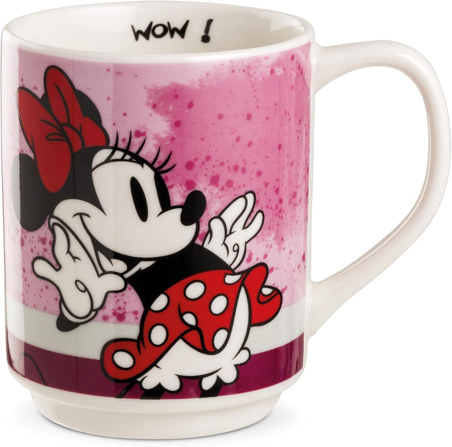 Egan Minnie Mouse Stackable Mug 350ml – Porcelain Coffee Cup | Disney “Minnie I Am” Collection | Blue Design | Microwave & Dishwasher Safe | Cute Gift for Coffee & Tea Lovers (PINK).