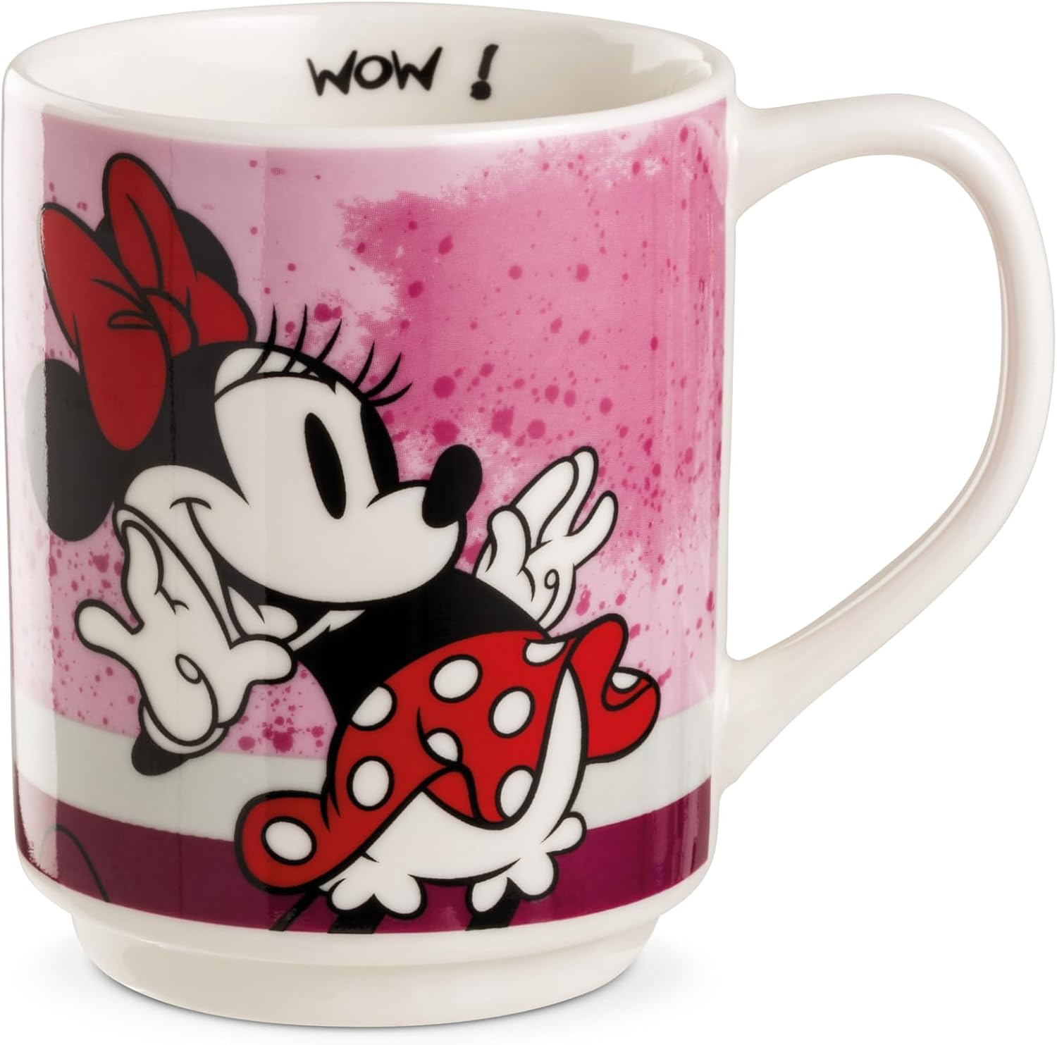 Egan Minnie Mouse Stackable Mug 350ml – Porcelain Coffee Cup | Disney “Minnie I Am” Collection | Blue Design | Microwave & Dishwasher Safe | Cute Gift for Coffee & Tea Lovers (PINK).