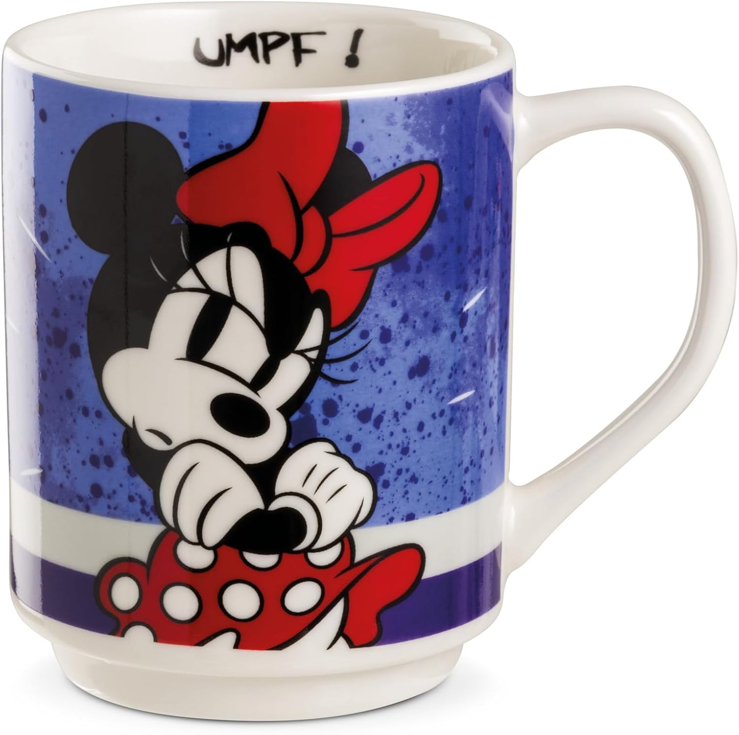 Egan Minnie Mouse Stackable Mug 350ml – Porcelain Coffee Cup | Disney “Minnie I Am” Collection | Blue Design | Microwave & Dishwasher Safe | Cute Gift for Coffee & Tea Lovers (PURPLE).