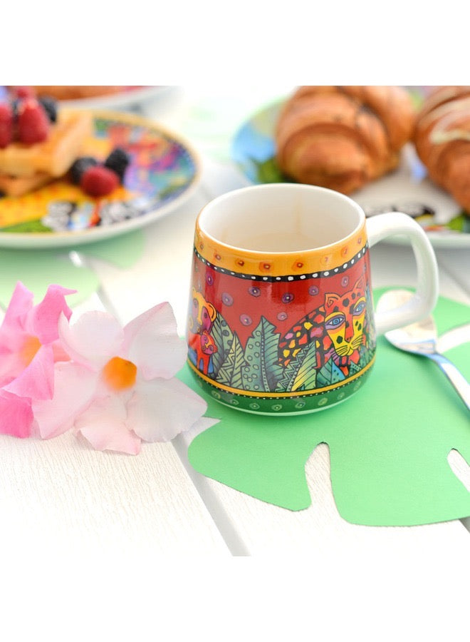 Set 2 Mugs Laurel Burch Jungle Red