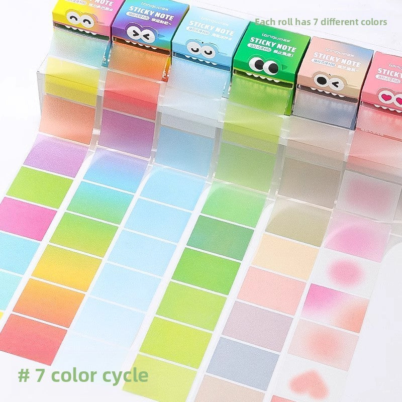 Monster Pattern Sticky Notes – 105 Translucent Pearl Sheets | Pull-Out Dispenser | 6 Pink Shades