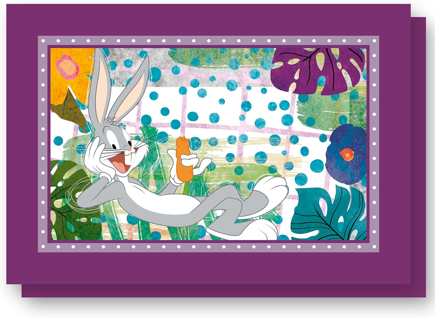 Egan Looney Tunes 2-Piece Cotton Placemats Set – 45x30cm Reusable Table Mats for Looney Tunes Lovers – Dining Decor – Washable Fabric Kitchen Placemats (BUGS BUNNY).