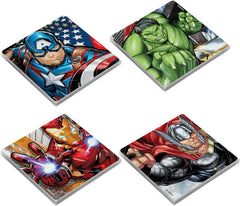Egan Marvel Coaster Set – Glazed Ceramic Drink Coasters Featuring Spider-Man & Avengers – Home Decor for Marvel Fans– Heat Resistant & Stylish – Handwash Only (4pcs AVENGERS)