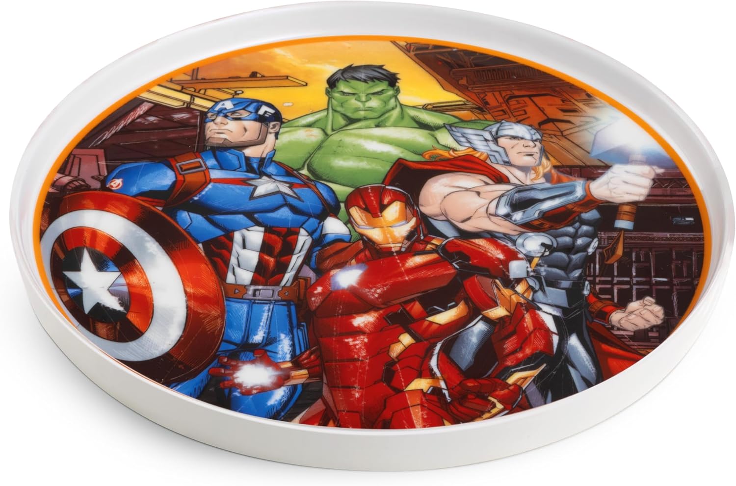 Egan Marvel Spider-Man & Avengers Side Plate 20cm - New Bone China Dessert Plate – Microwave & Dishwasher Safe – Superhero Plate for Marvel Fans – Tableware (AVENGERS).