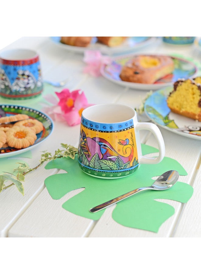 Set 2 Mugs Laurel Burch Jungle Yellow