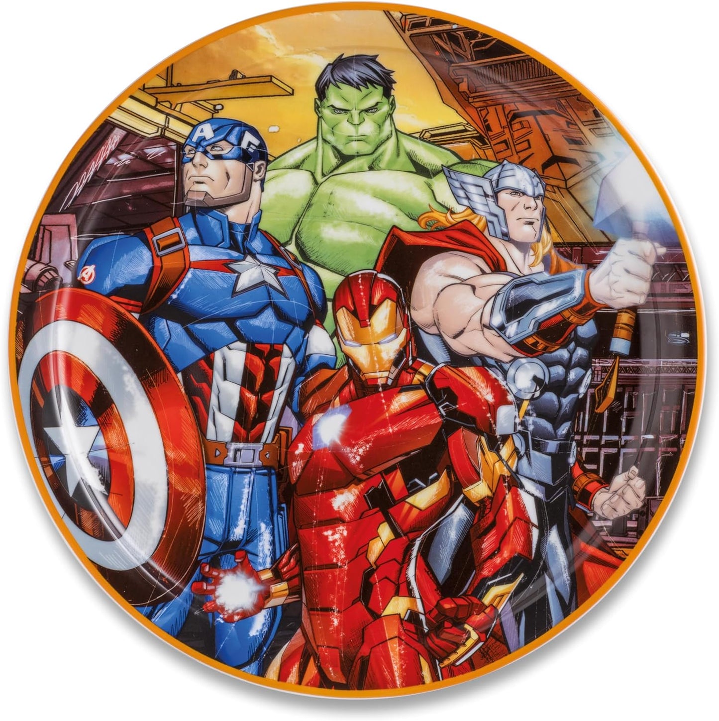 Egan Marvel Spider-Man & Avengers Serving Plate 31 cm - Porcelain Dinner Plate – Superhero Plate for Marvel Fans – Microwave & Dishwasher Safe – Kitchen Collection (AVENGERS).