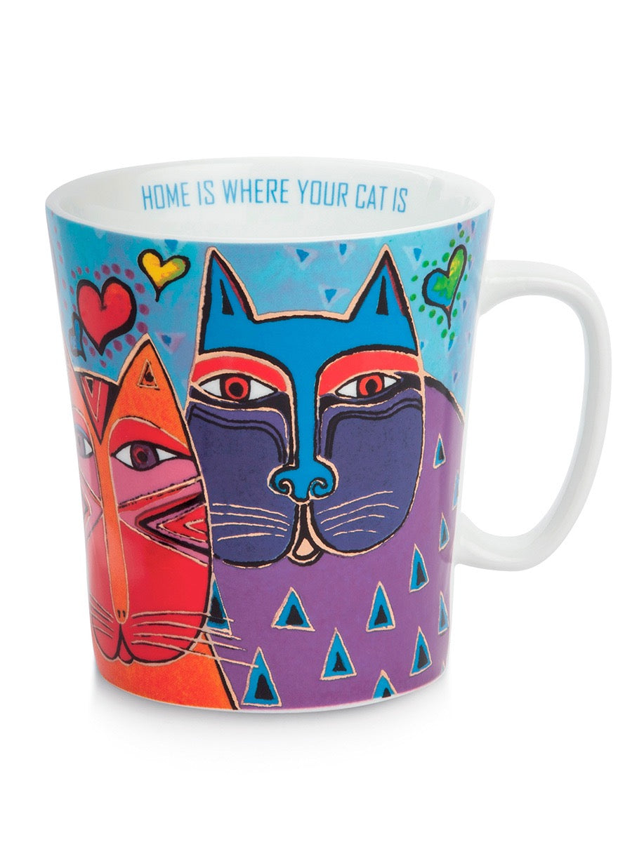 Mug Light Blue Laurel Burch Fantastic Felines.